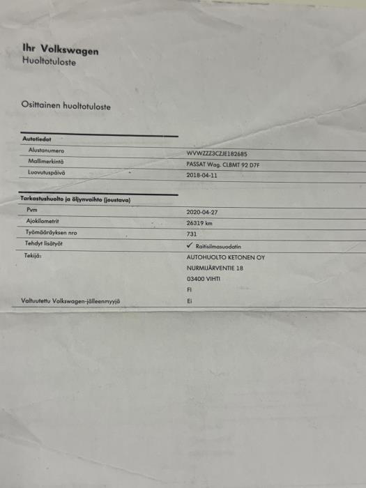 VOLKSWAGEN Passat 2018