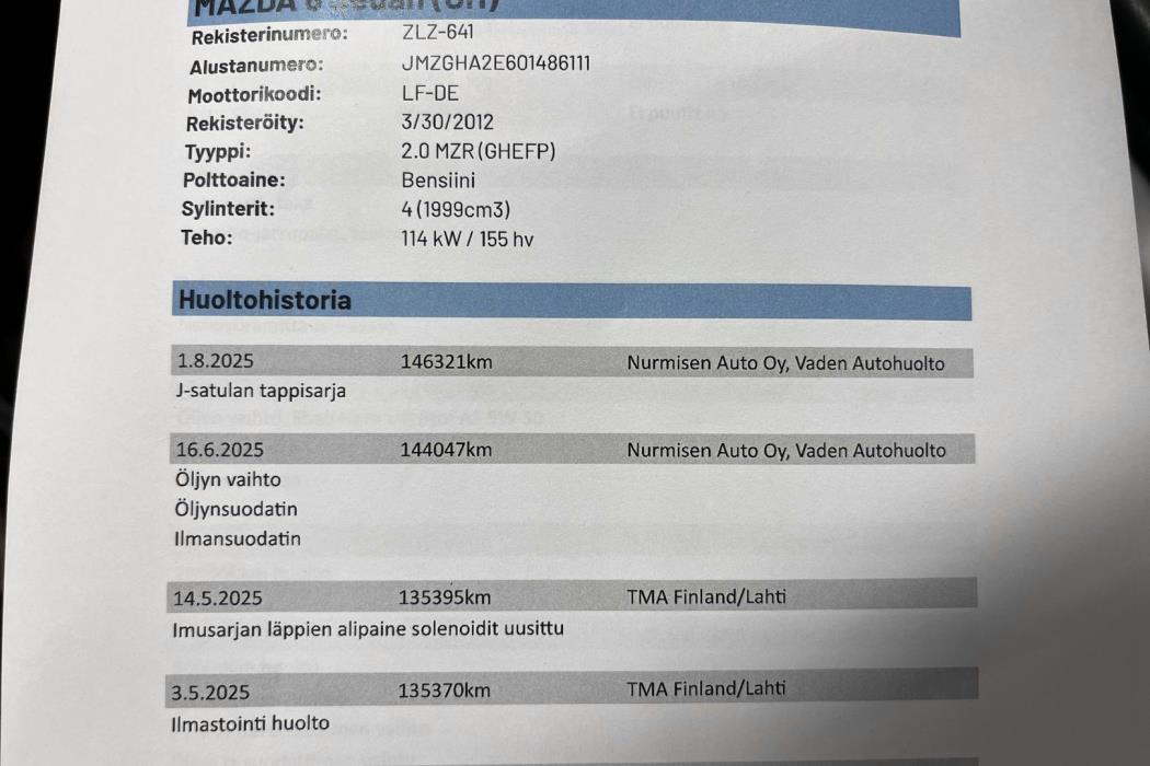 MAZDA Mazda6 2012