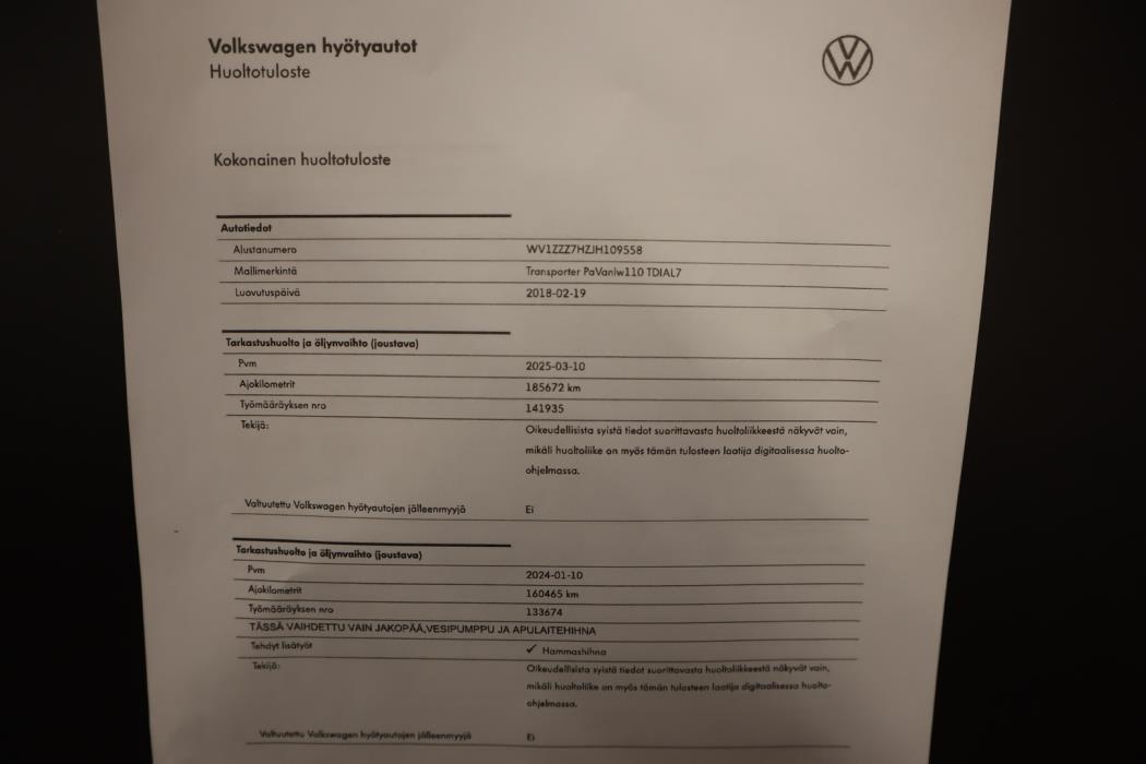 VOLKSWAGEN Transporter 2018
