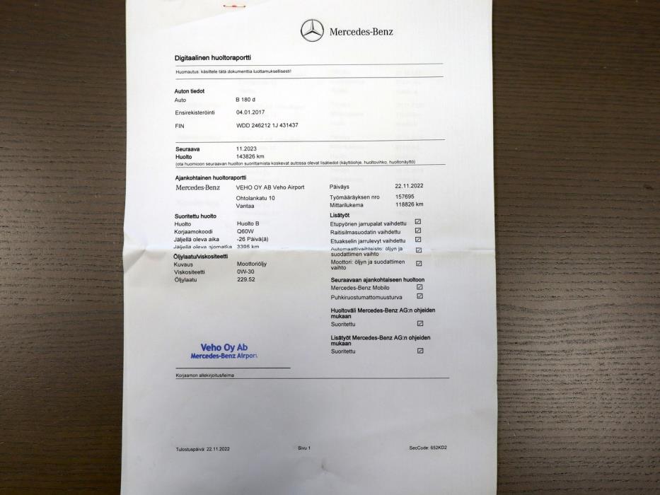 MERCEDES-BENZ B 2017