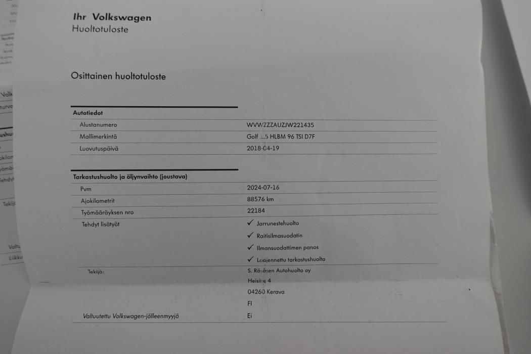 VOLKSWAGEN Golf 2018