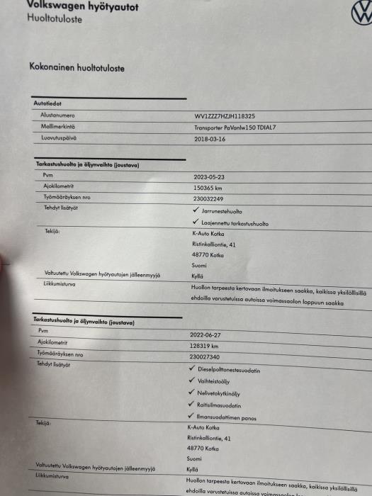 VOLKSWAGEN Transporter 2018