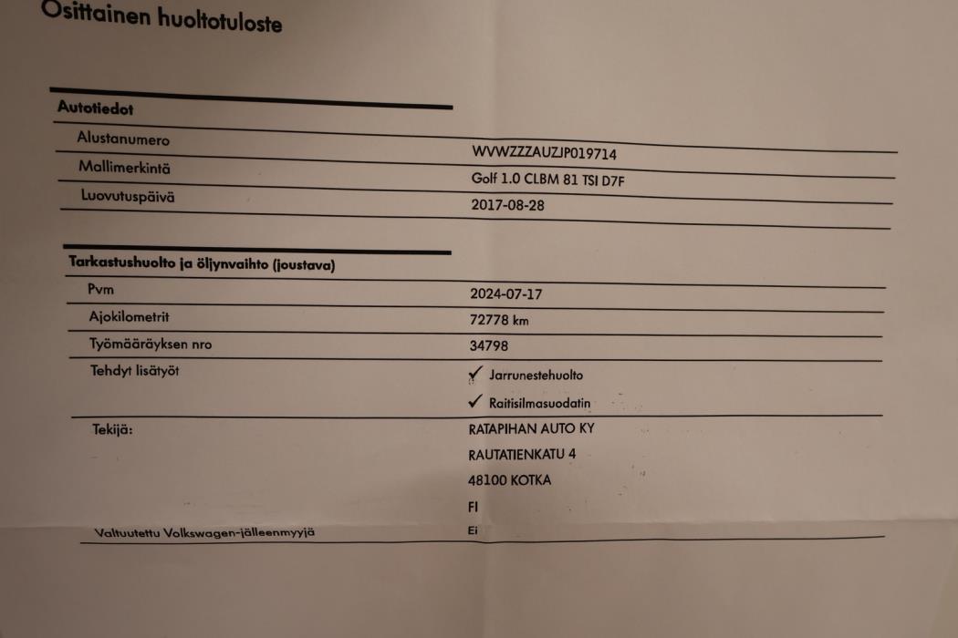 VOLKSWAGEN Golf 2017