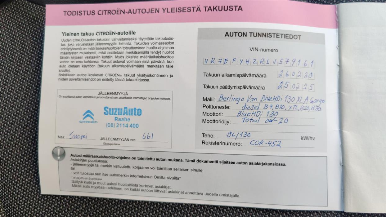 CITROEN BERLINGO VAN 2020