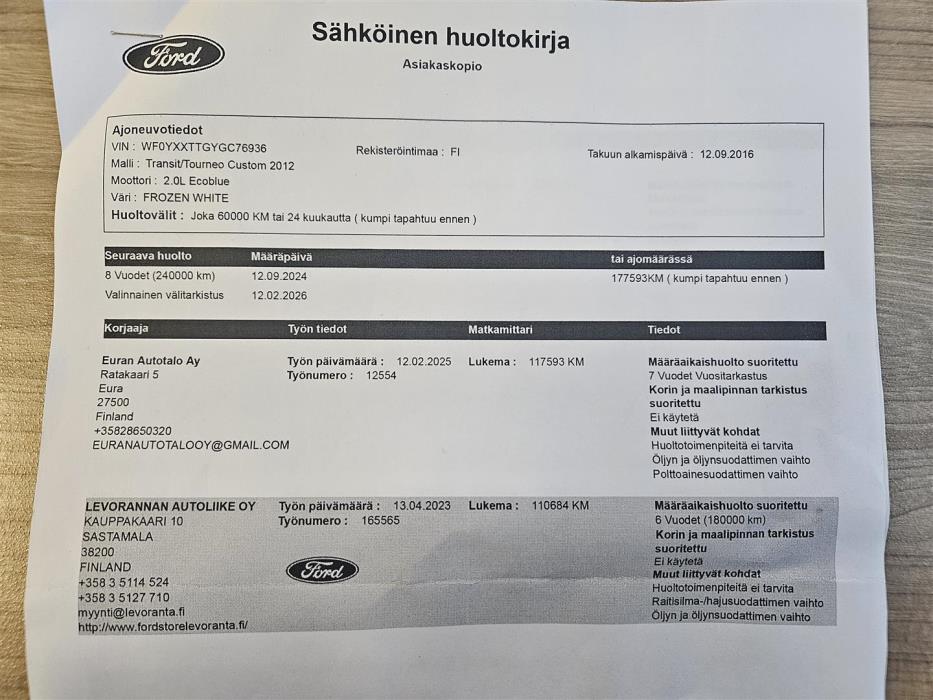 Ford Transit Custom 2016