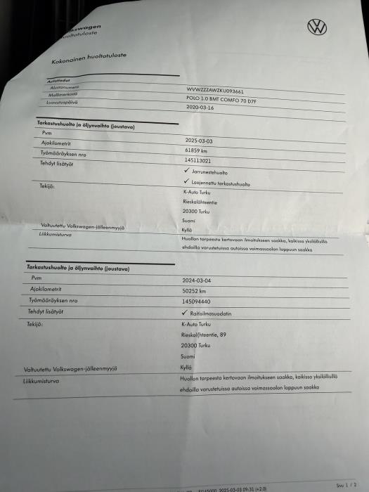 VOLKSWAGEN Polo 2020