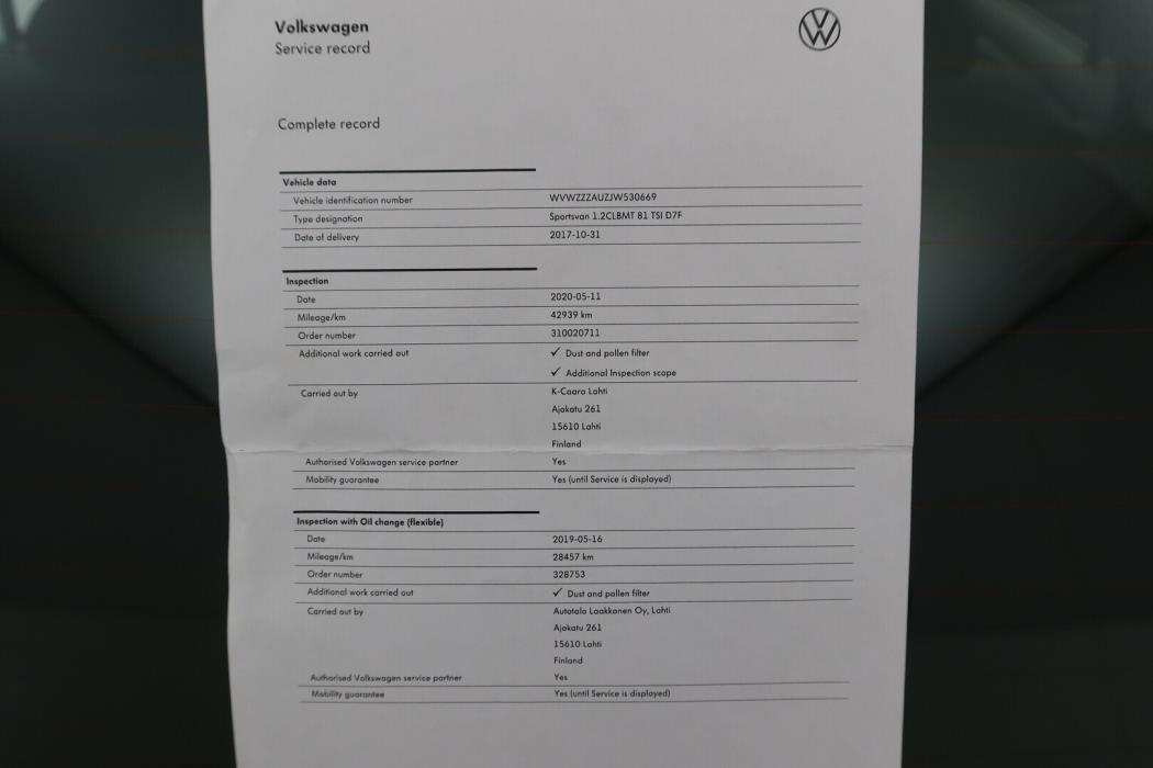 VOLKSWAGEN Golf Sportsvan 2017