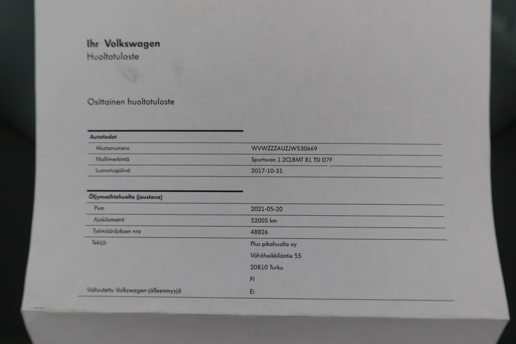 VOLKSWAGEN Golf Sportsvan 2017