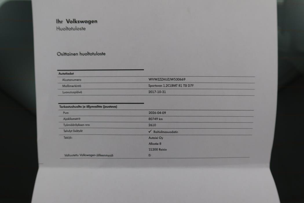 VOLKSWAGEN Golf Sportsvan 2017