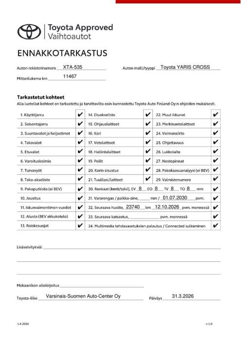 TOYOTA Yaris Cross 2024