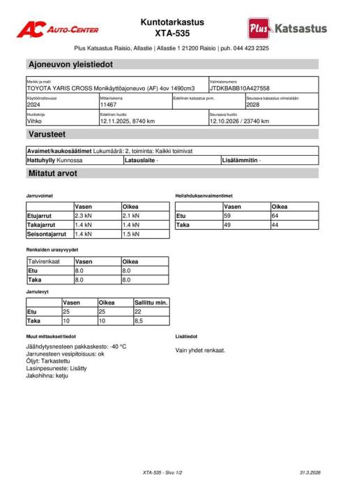 TOYOTA Yaris Cross 2024