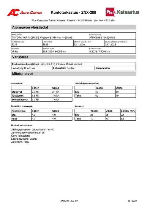 TOYOTA Yaris Cross 2022