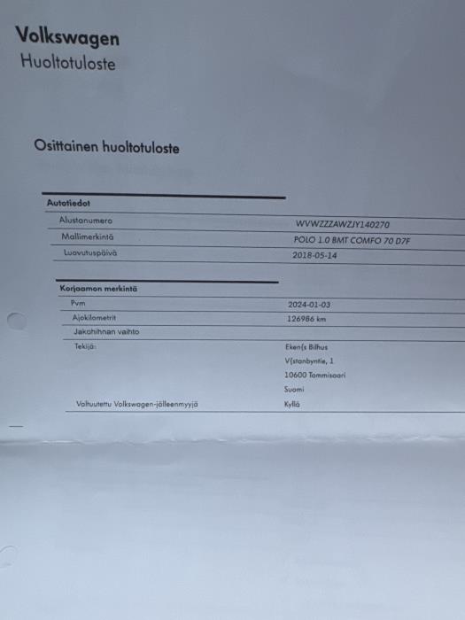 VOLKSWAGEN Polo 2018