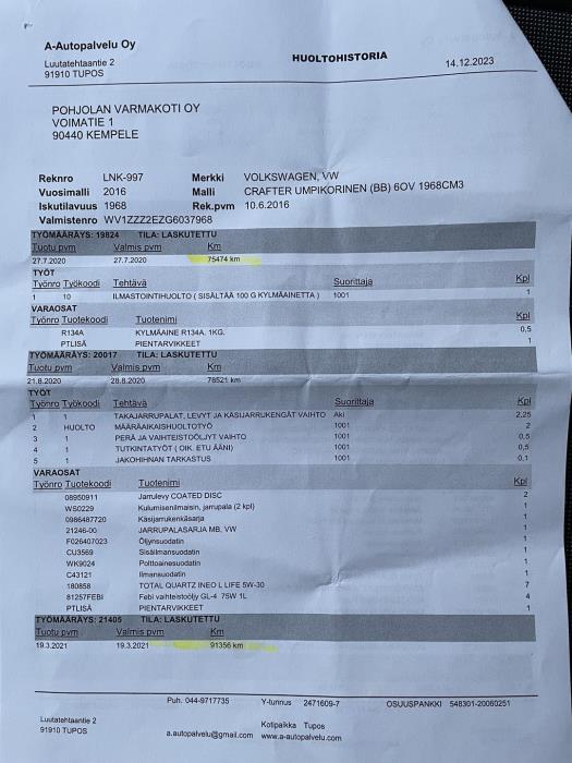 VOLKSWAGEN Crafter 2016