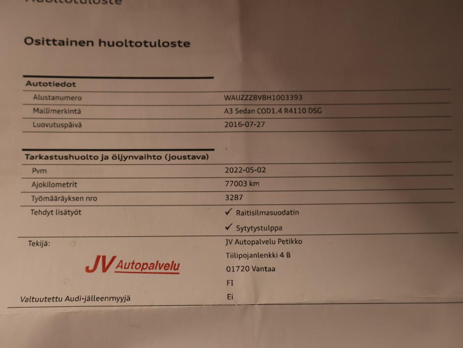 AUDI A3 2016