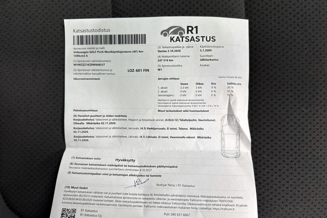 VOLKSWAGEN GOLF PLUS 2009