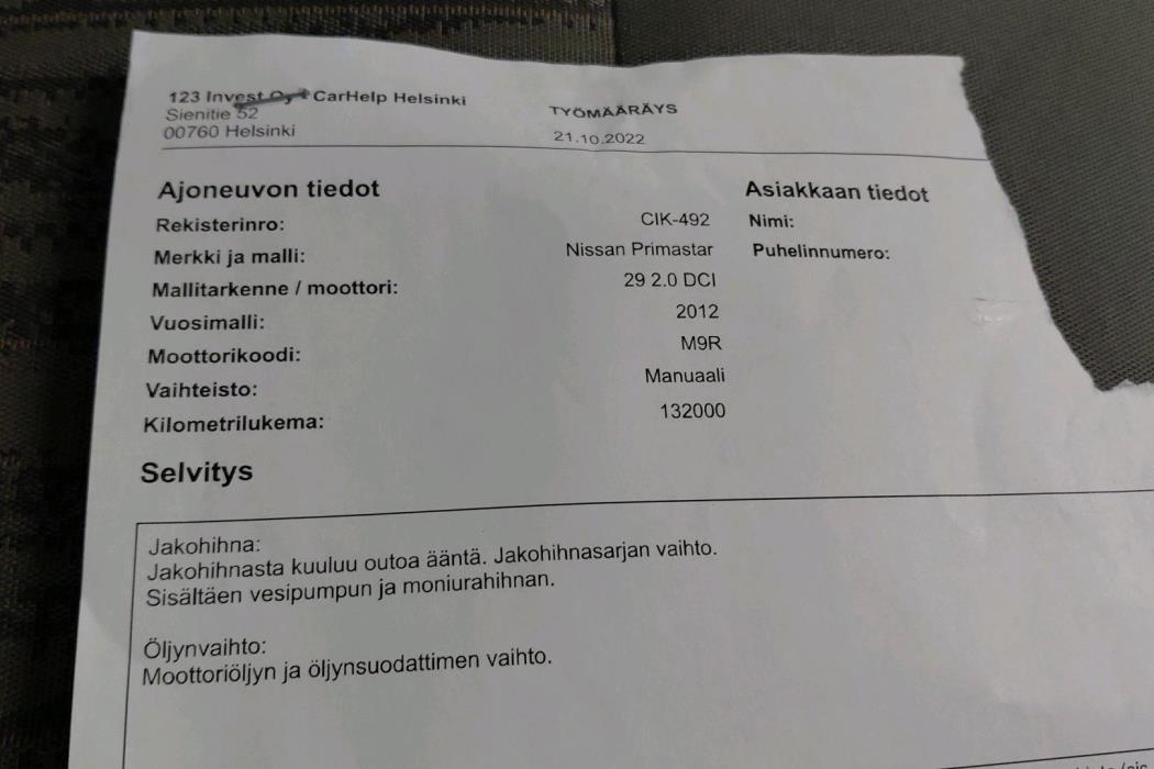 NISSAN Primastar 2011