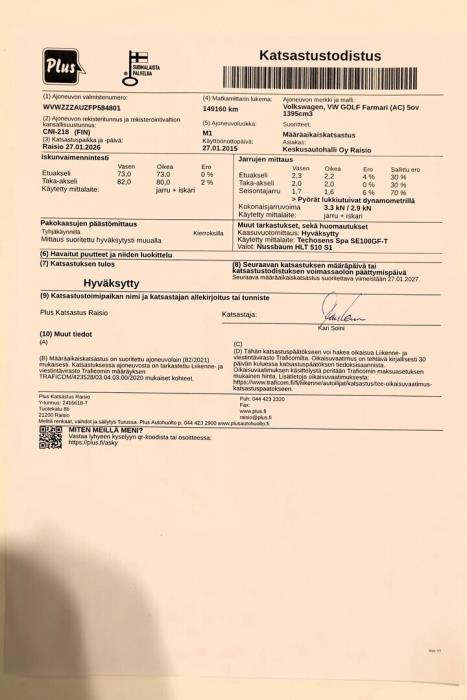 VOLKSWAGEN Golf 2015