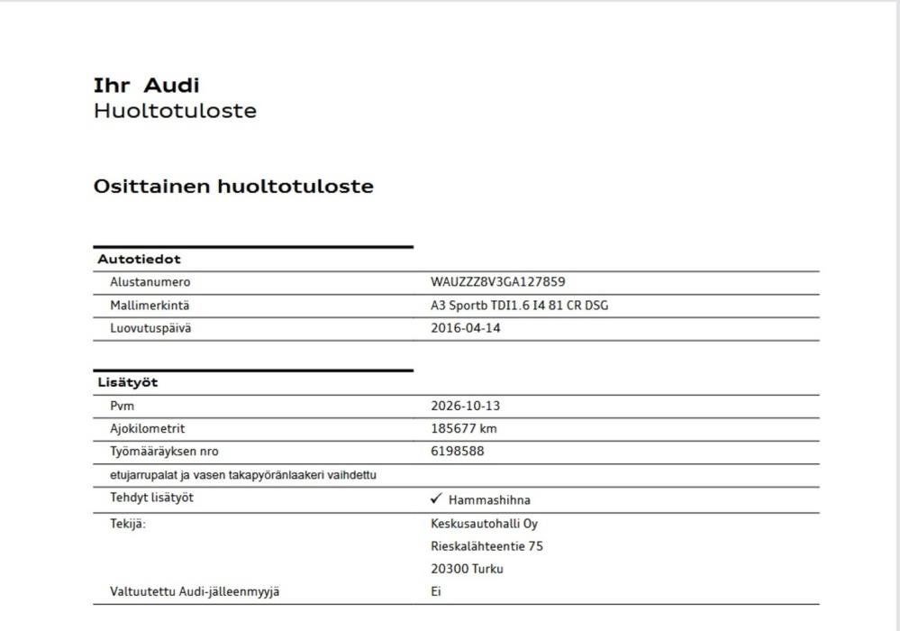 AUDI A3 2016