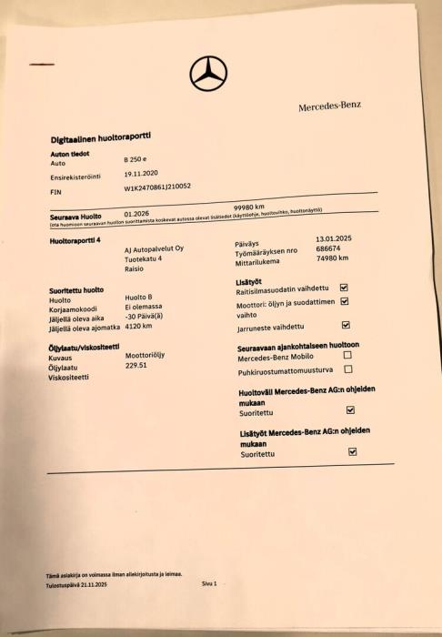 MERCEDES-BENZ B 2020