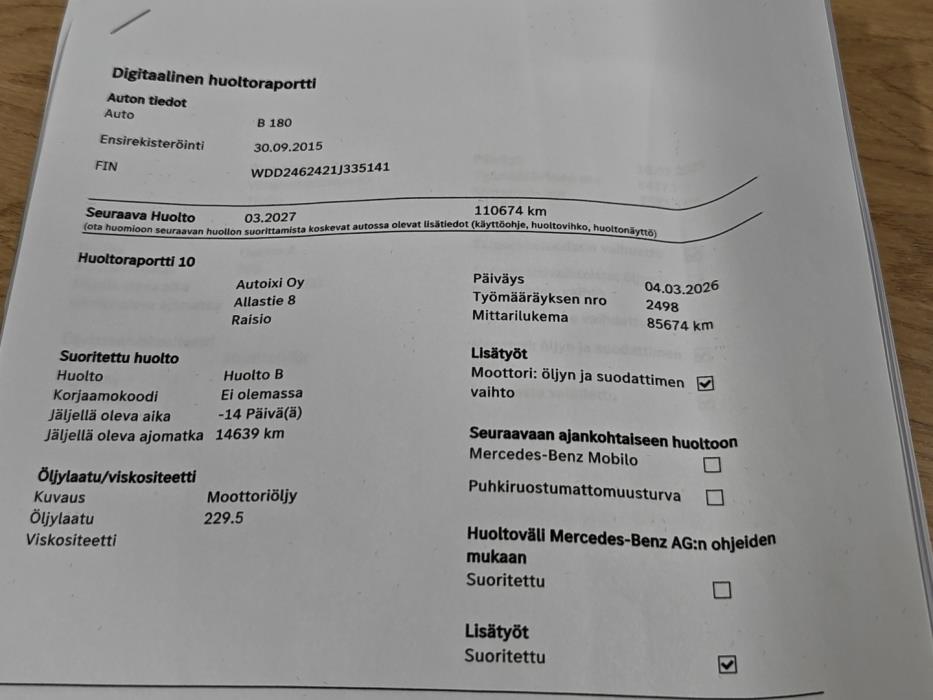 MERCEDES-BENZ B 2015