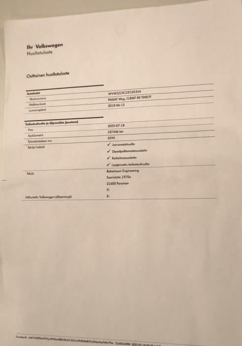 VOLKSWAGEN Passat 2018