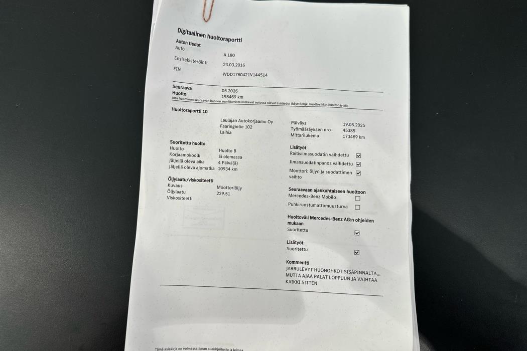 MERCEDES-BENZ A 2016