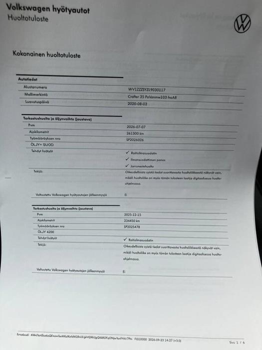 VOLKSWAGEN Crafter 2020
