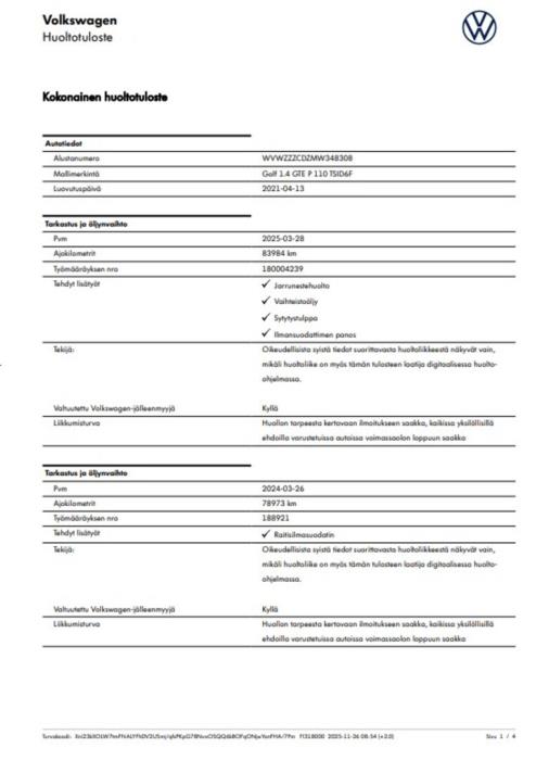 VOLKSWAGEN Golf 2021