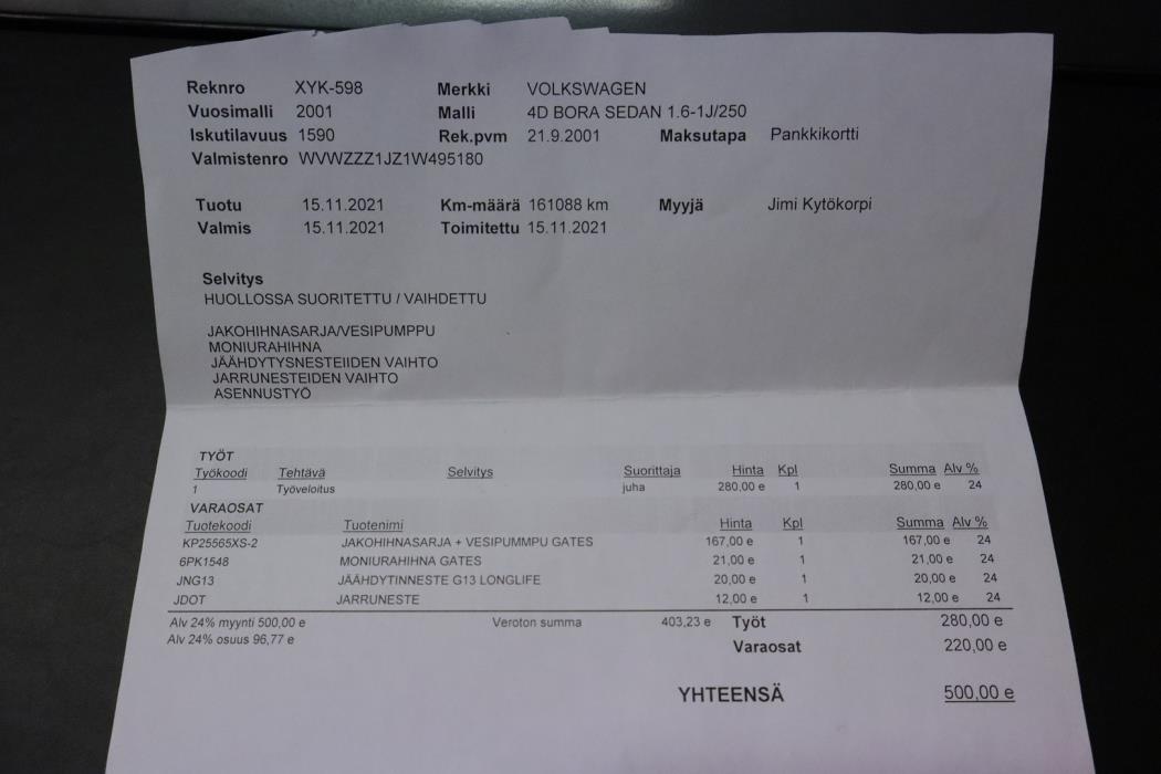 VOLKSWAGEN Bora 2001