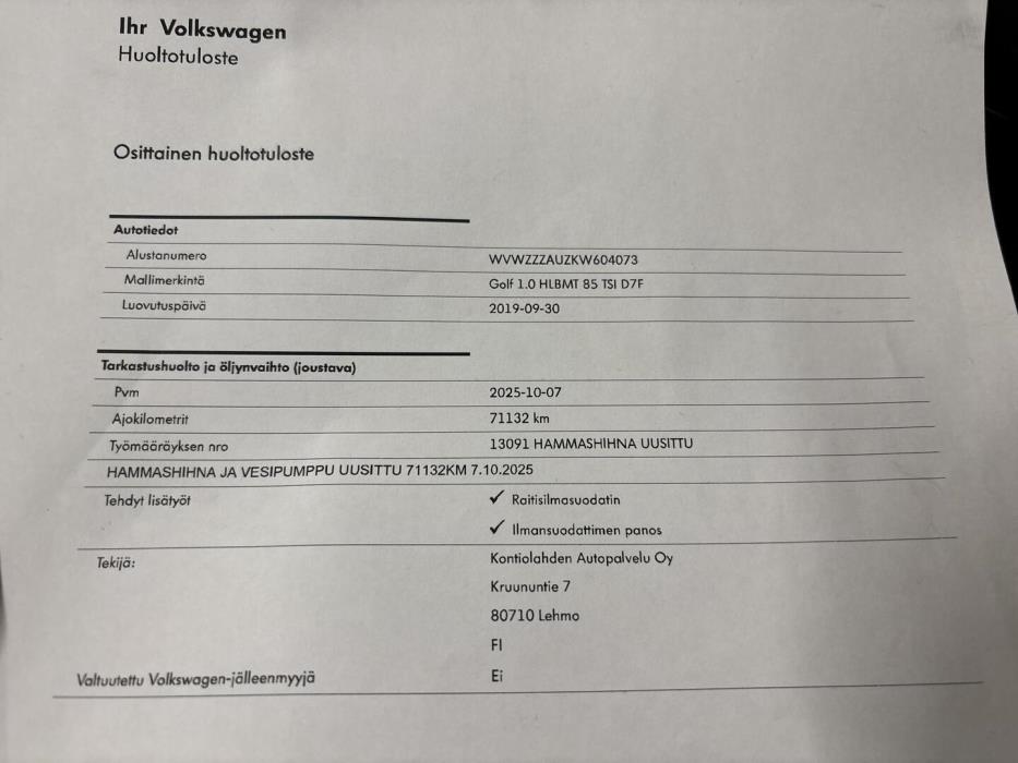 VOLKSWAGEN Golf 2019