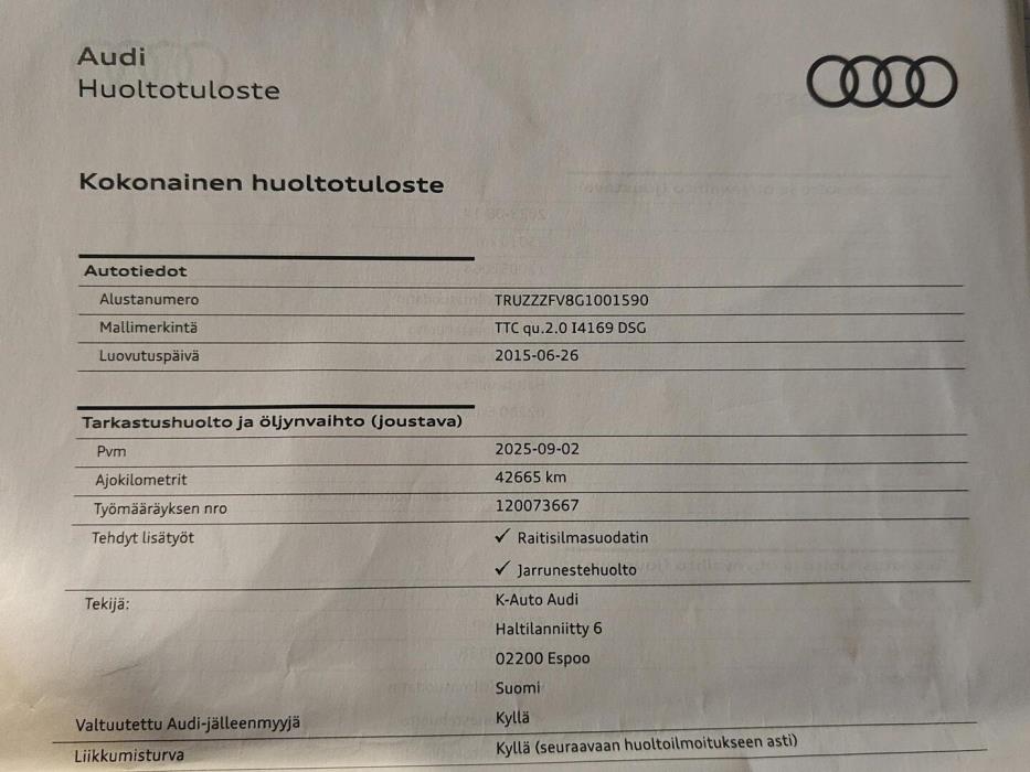 AUDI TT 2015