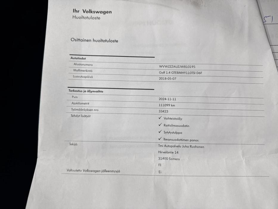 VOLKSWAGEN Golf 2018