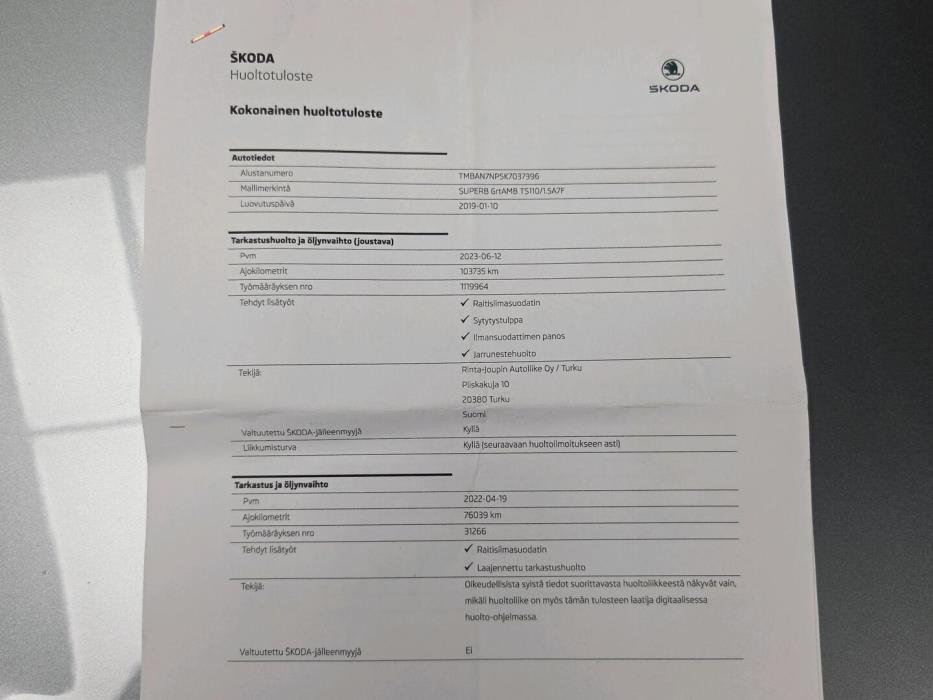 SKODA SUPERB 2019