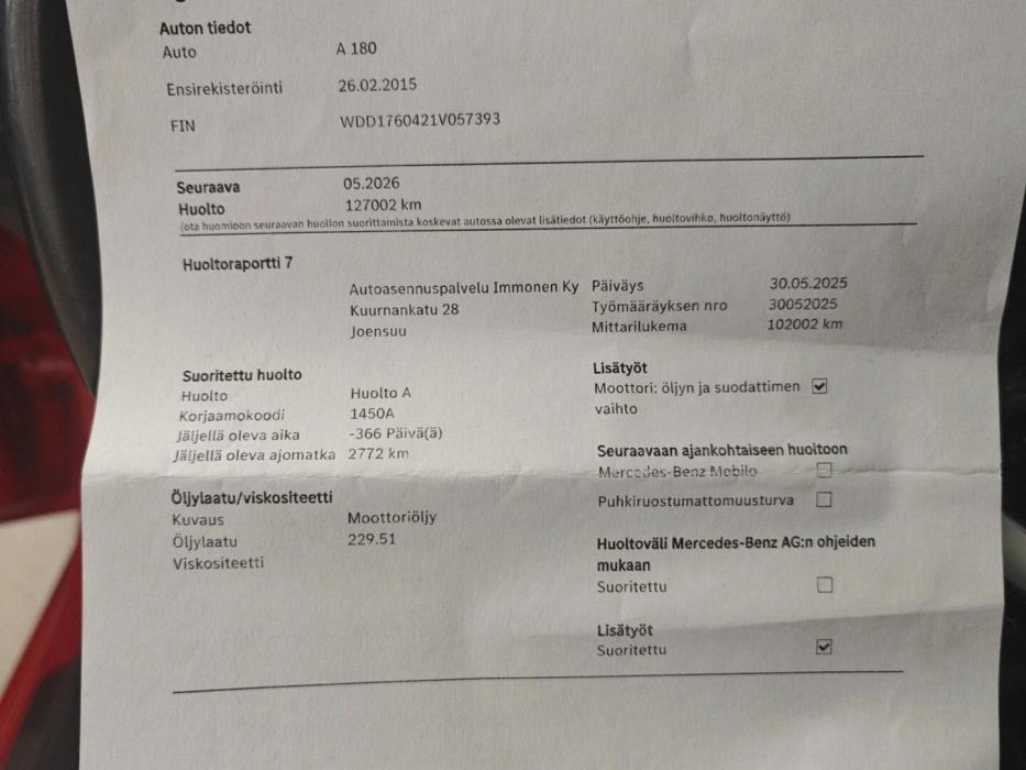 MERCEDES-BENZ A 2015