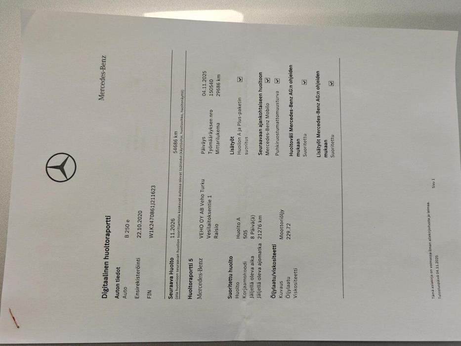 MERCEDES-BENZ B 2020