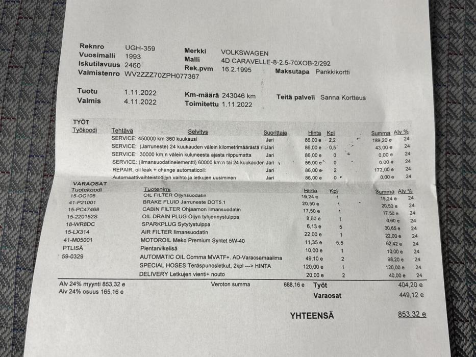 VOLKSWAGEN Caravelle 1993