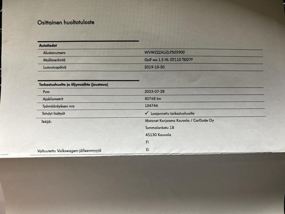 VOLKSWAGEN Golf 2020