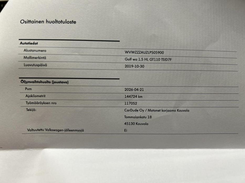 VOLKSWAGEN Golf 2020