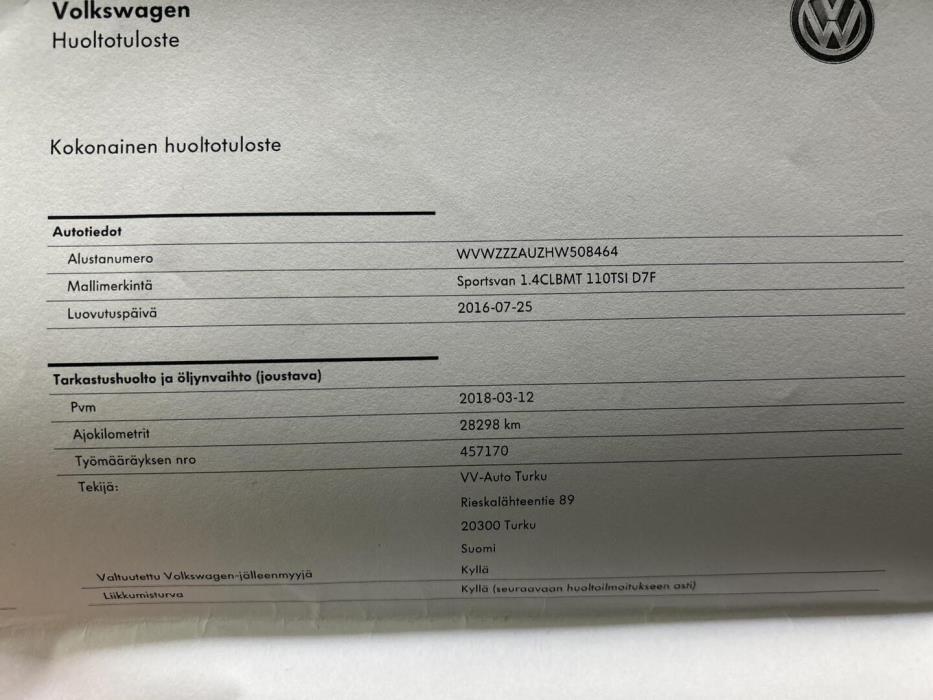 VOLKSWAGEN Golf Sportsvan 2016