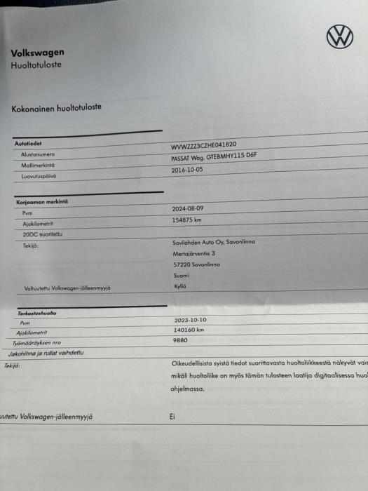 VOLKSWAGEN Passat 2017