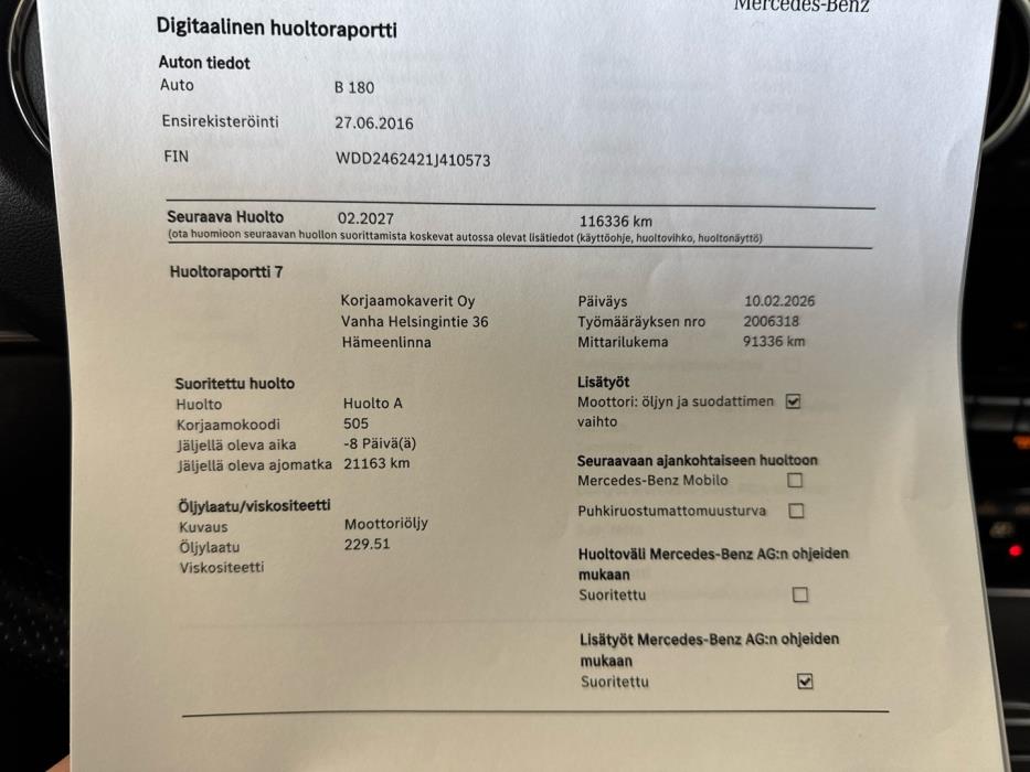 MERCEDES-BENZ B 2016