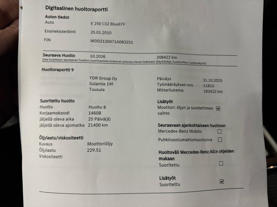 MERCEDES-BENZ E 2010