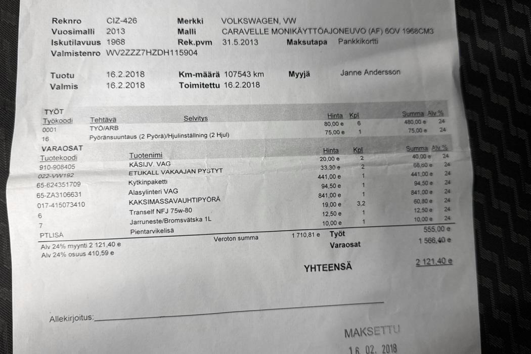 VOLKSWAGEN CARAVELLE 2013