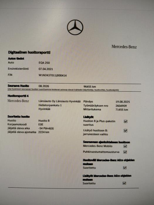 MERCEDES-BENZ EQA 2021