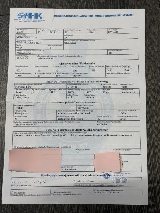 MERCEDES-BENZ 200 1984