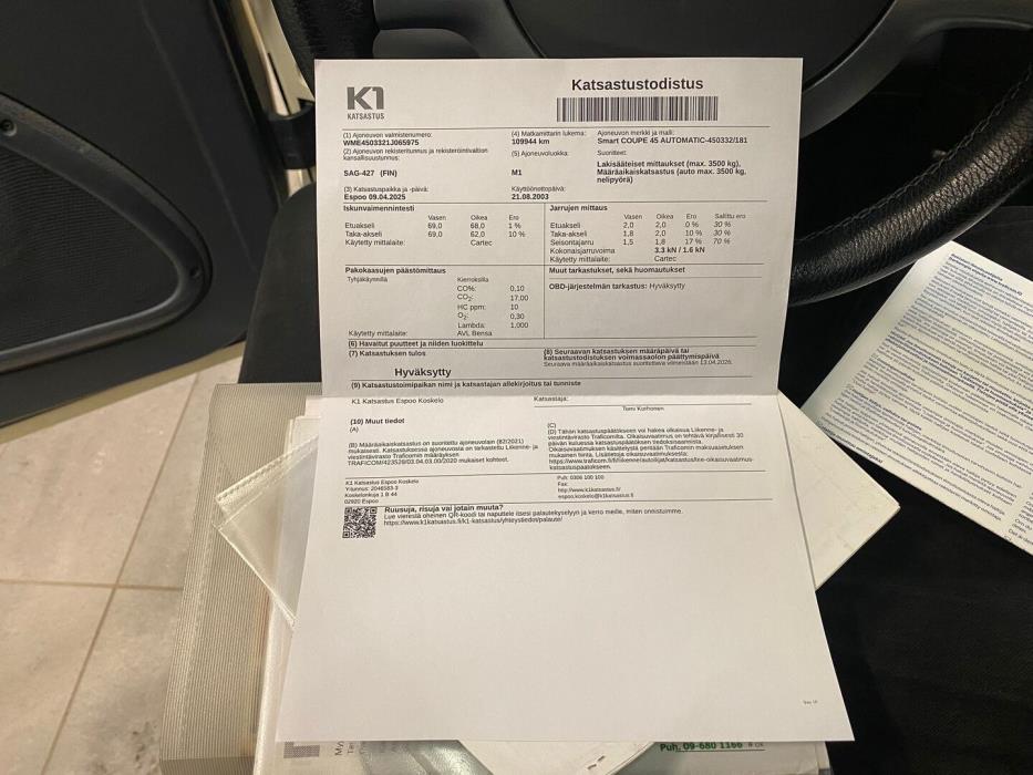 SMART fortwo coupe 2003