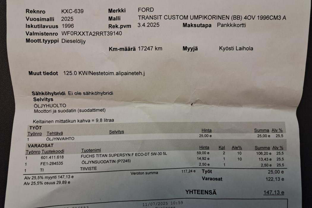 FORD Transit Custom 2025