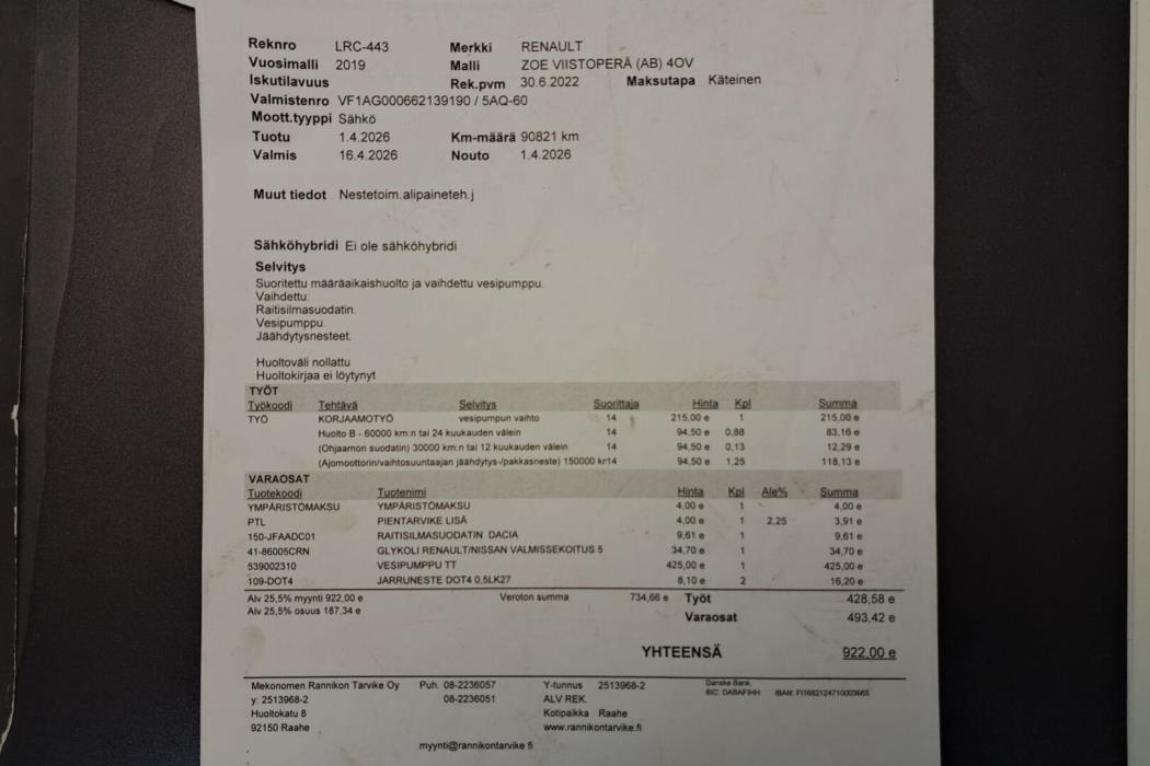 RENAULT Zoe 2019
