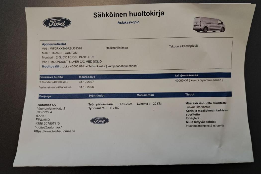 FORD Transit Custom 2025